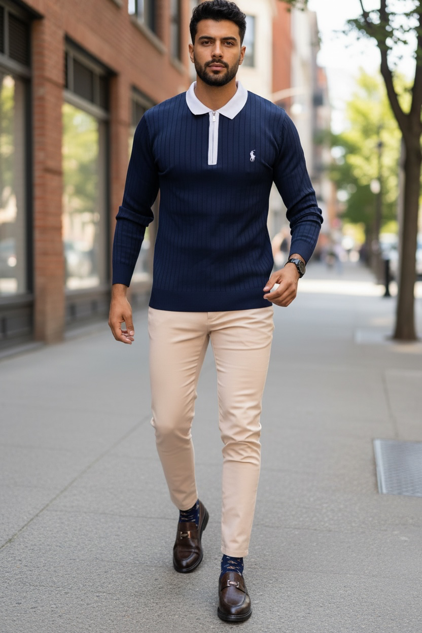 Bluza barbati bleumarin slim fit S116 D2-5.3