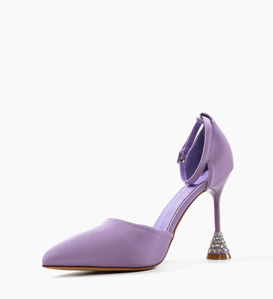 Pantofi Dama Deanna Mov Eleganți cu Toc - imagine 3
