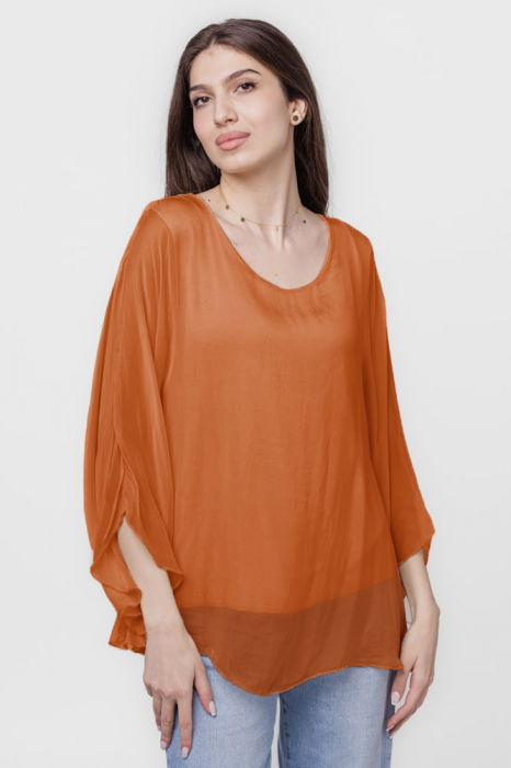 Bluza Matase Shopika cu Maneci Evazate
