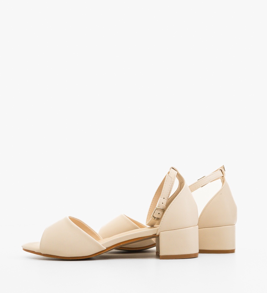 Sandale Dama Julian Bej cu Toc Elegant - imagine 3