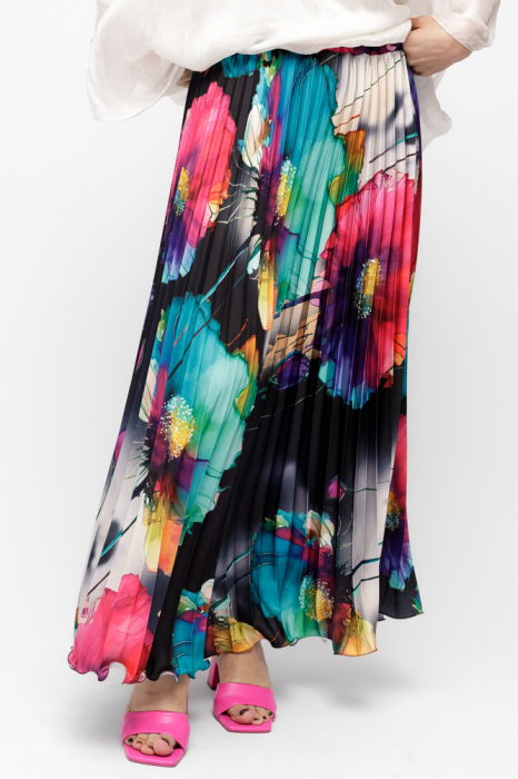 Fustă Elegantă Plisată Shopika | Imprimeu Floral