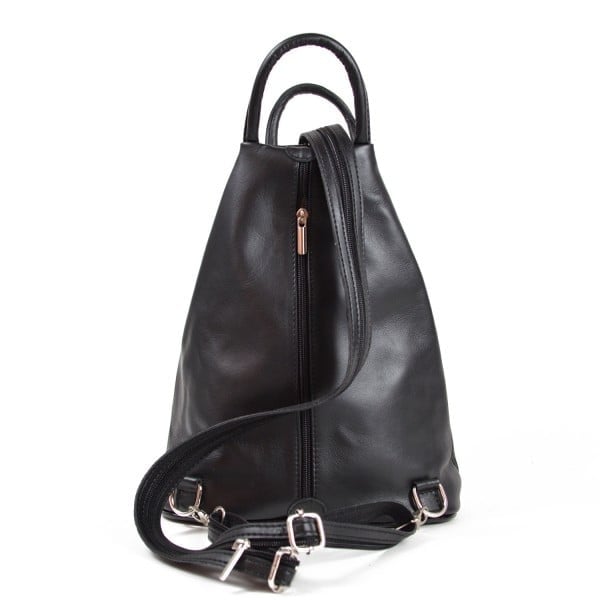 Rucsac Delis Piele Naturală Negru-Rosu Stefania - imagine 4