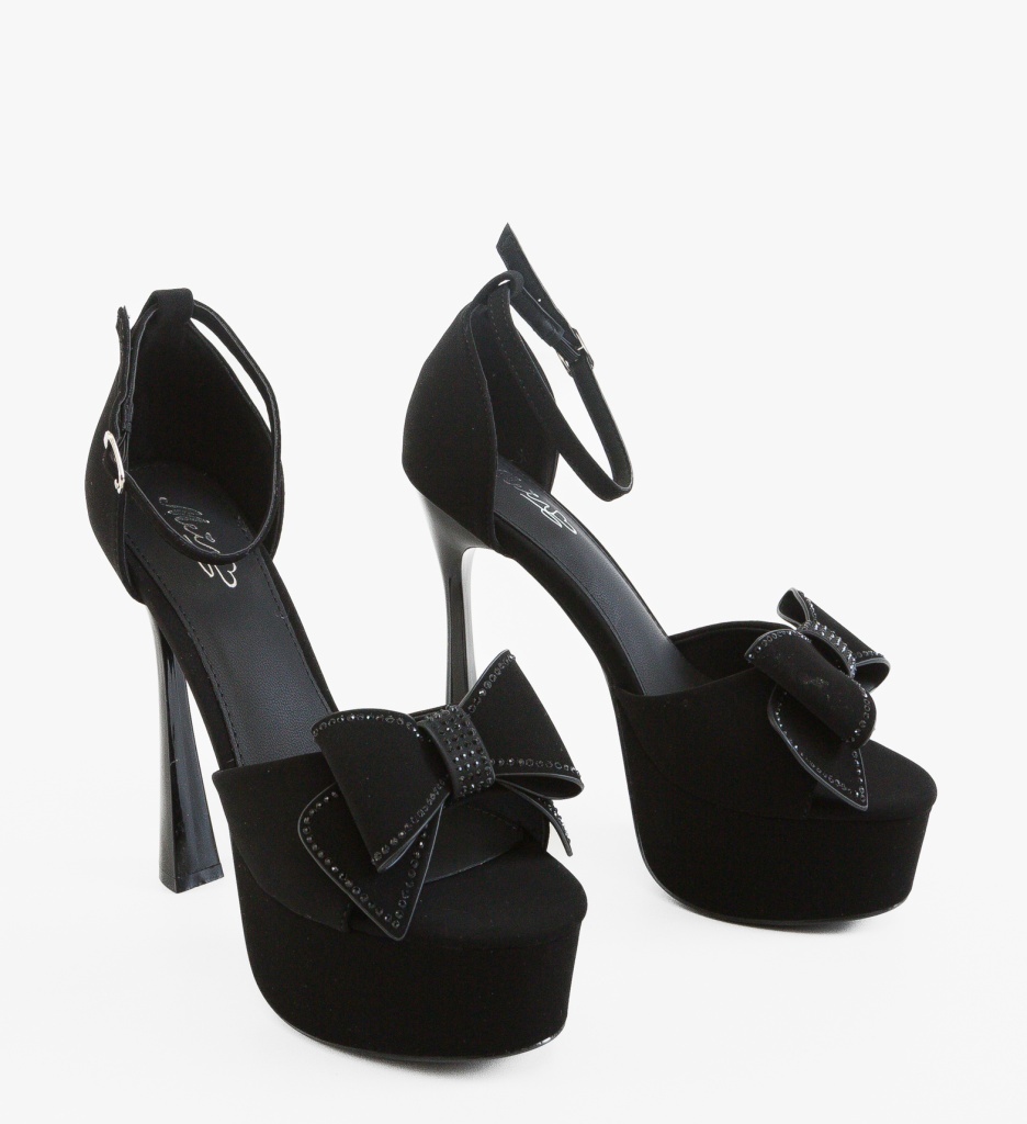 Sandale cu toc Stejanos Negre | Eleganță și Stil - imagine 2