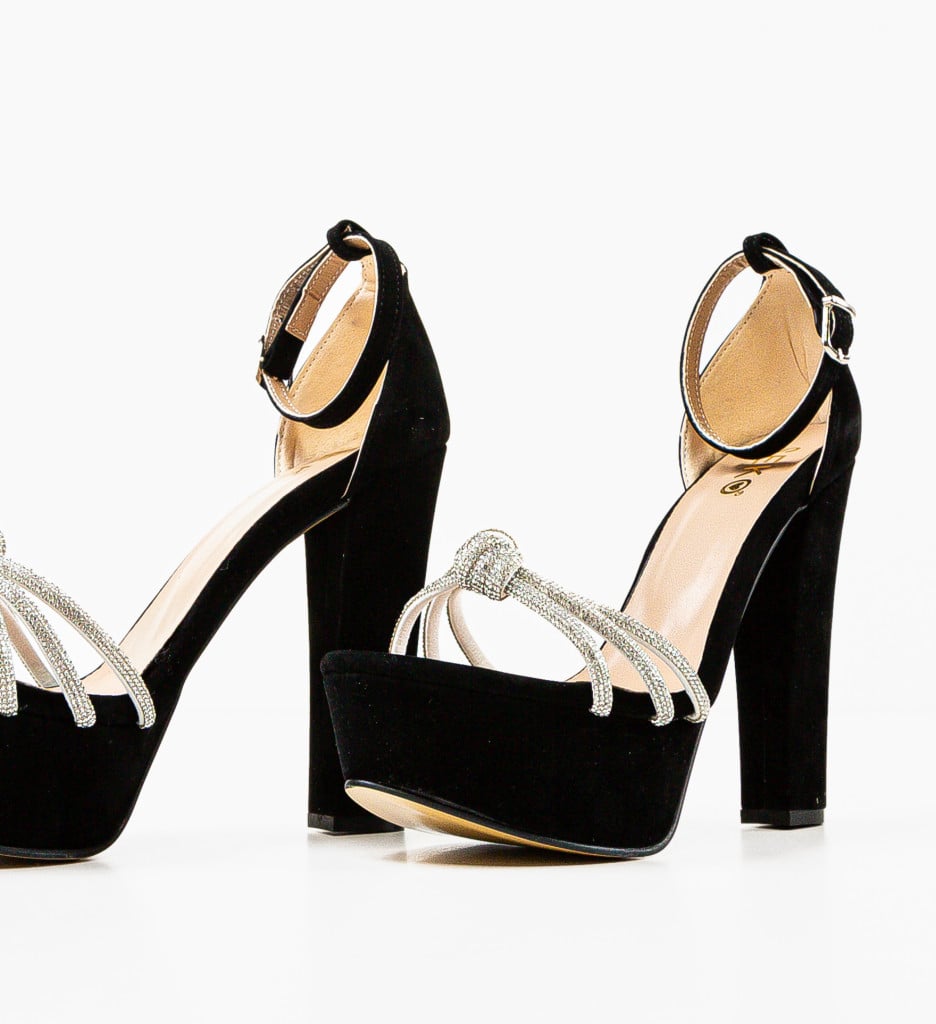 Sandale Delya Negre cu Toc Elegant - imagine 10