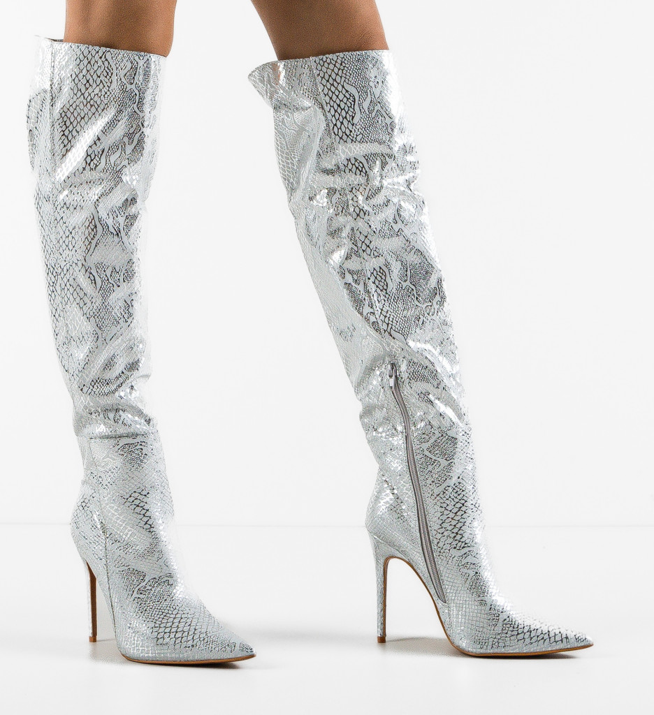 Cizme Bybyam Argintii 2 - Eleganță Metalică - imagine 3