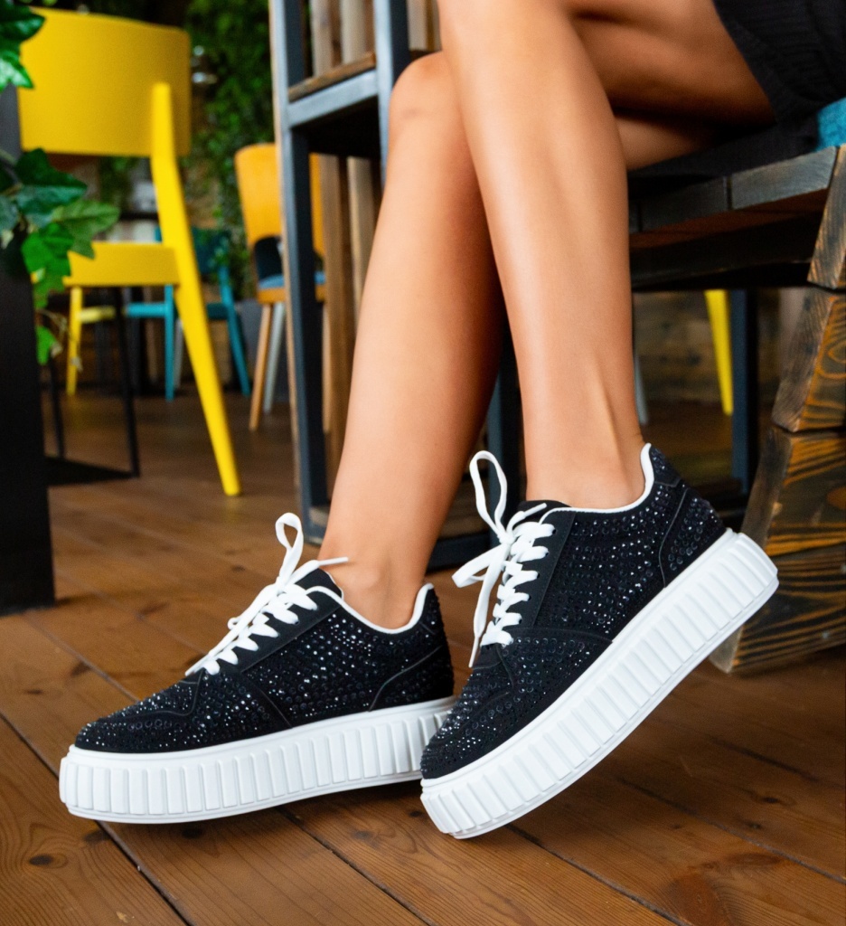 Sneakers Dama Nirat Negri - Stil și Confort - imagine 3