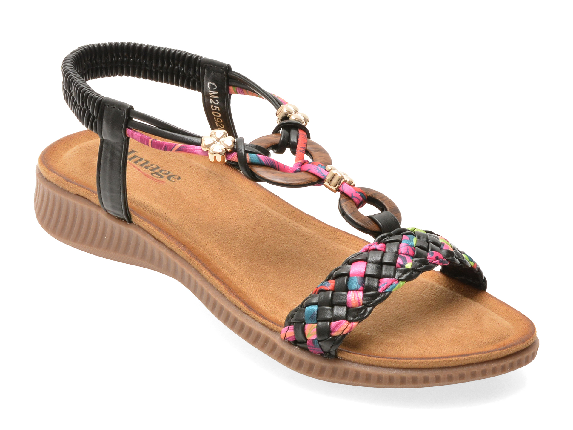 Sandale IMAGE Negre 920 Piele Ecologică Confort