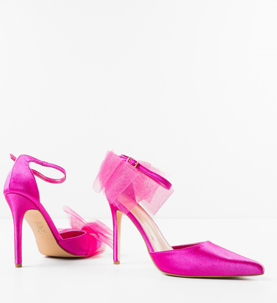 Pantofi Jarh Fuchsia cu Toc Eleganți - imagine 7