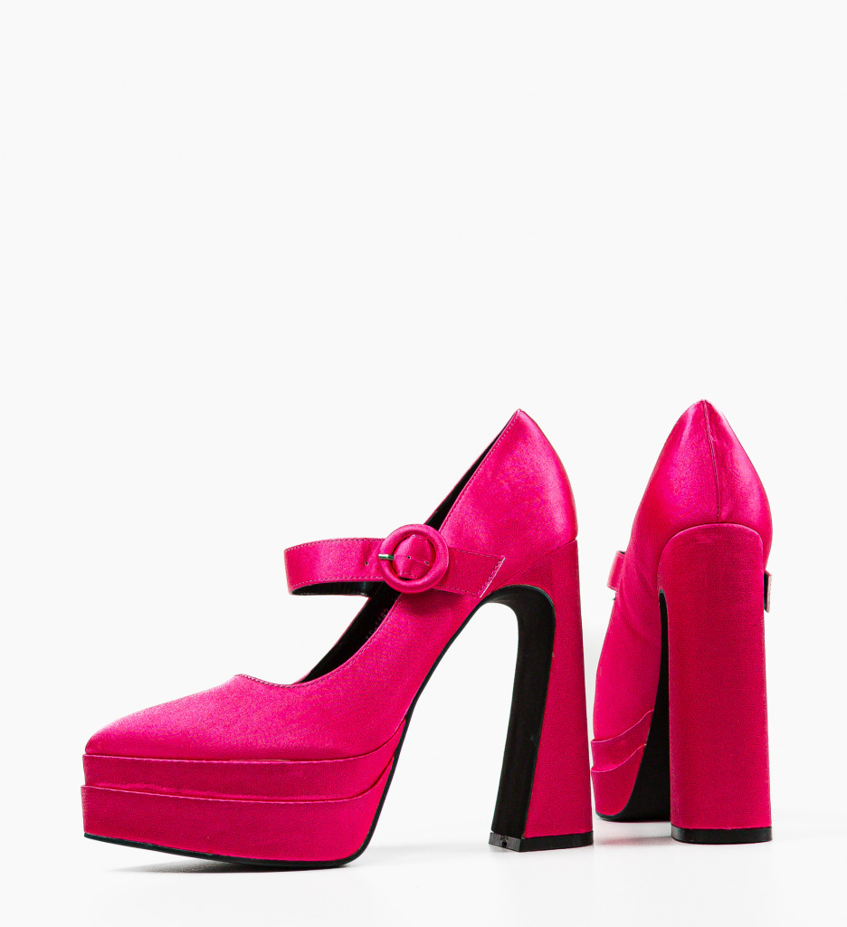 Pantofi Dama Fobol Fuchsia cu Toc Eleganți