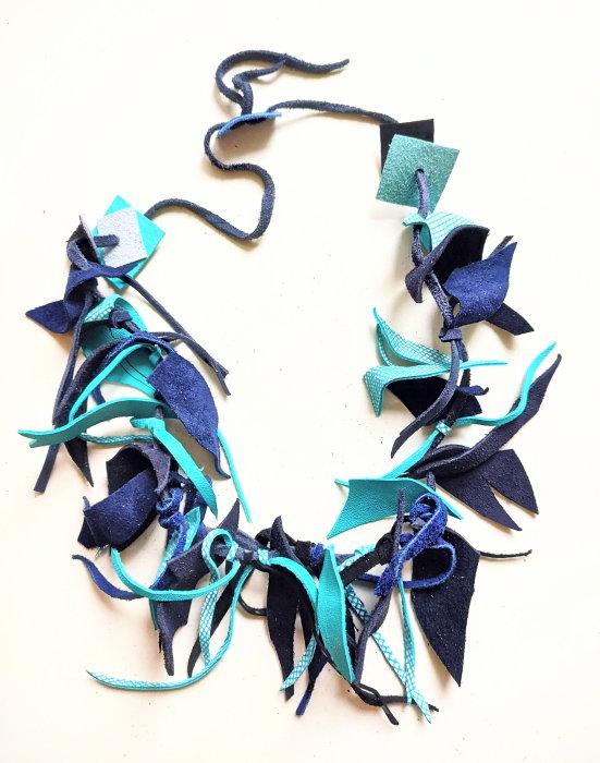Colier Handmade Piele Shopika | Unicat Turcoaz