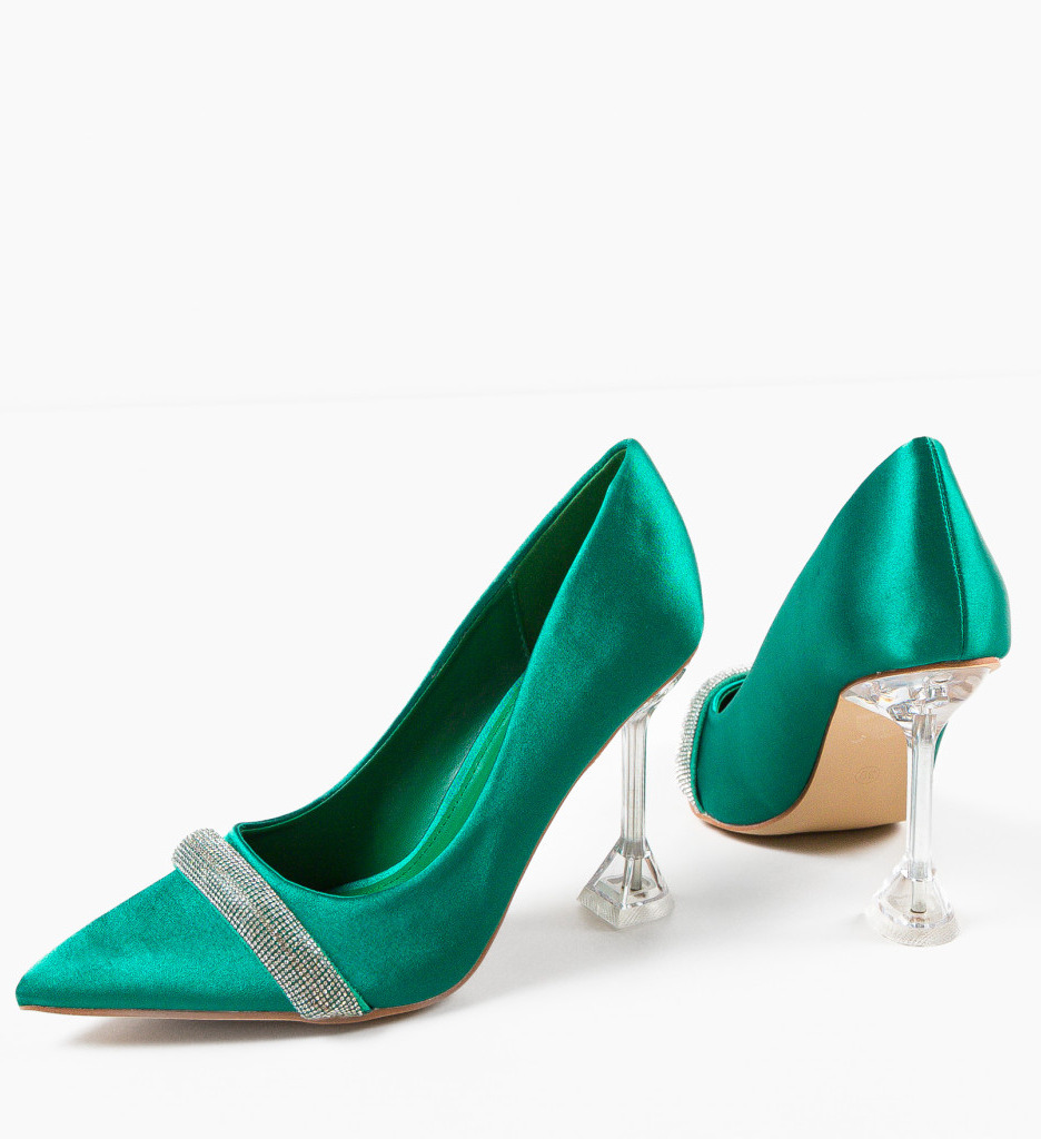 Pantofi dama Farrah Verzi cu toc elegant - imagine 6