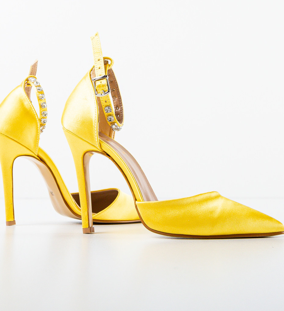 Pantofi Tanos Galbeni cu Toc Eleganți - imagine 6