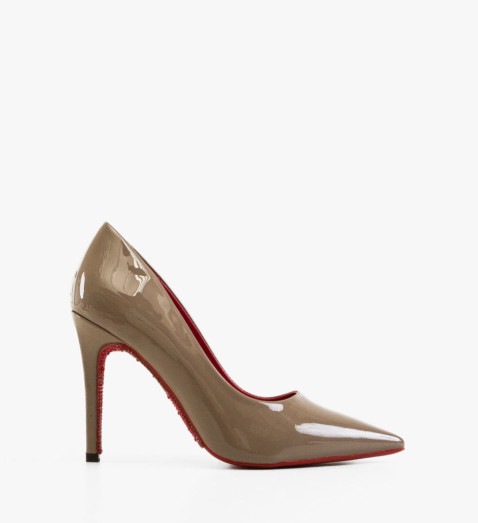 Pantofi dama Honny Khaki cu toc elegant - imagine 5