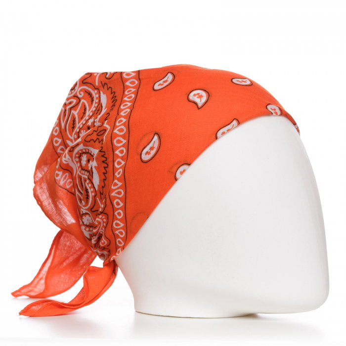 Bandana Batic Portocaliu Shopika | Accesoriu Modern
