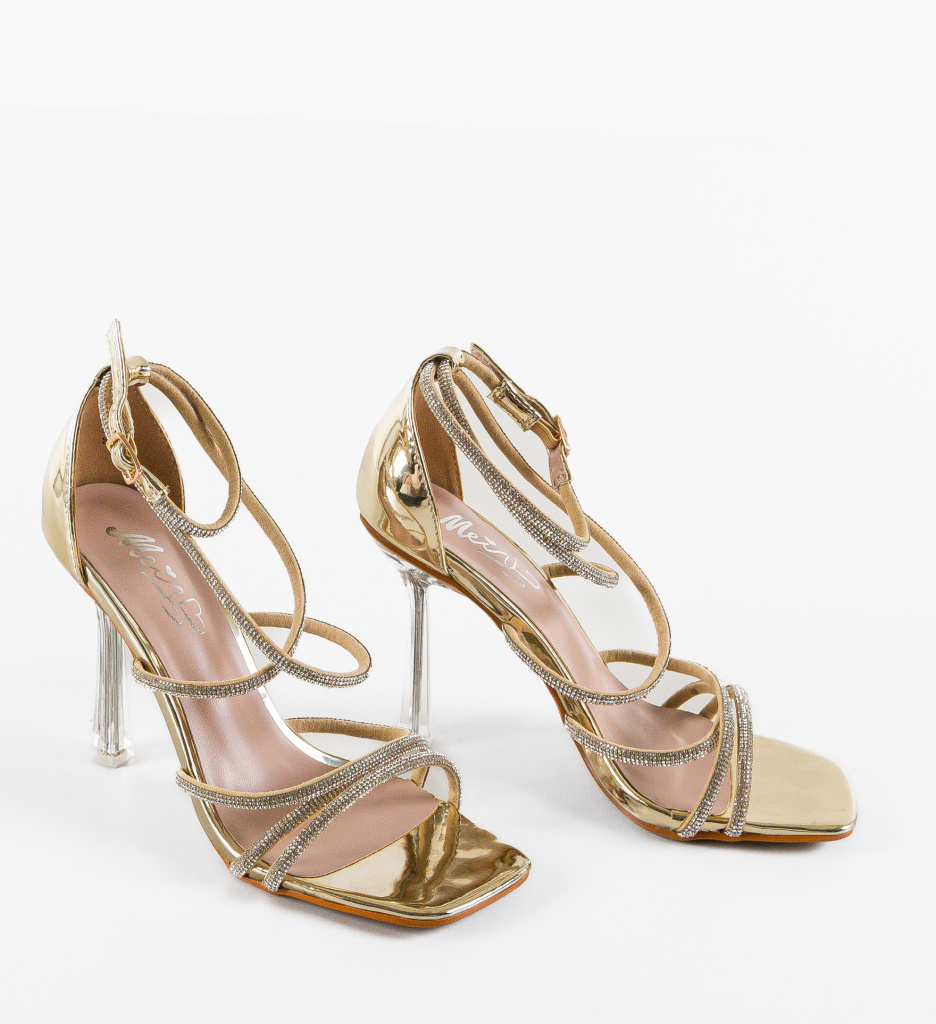 Sandale Dama Aurii cu Platforma - Eleganta Asigurata - imagine 7