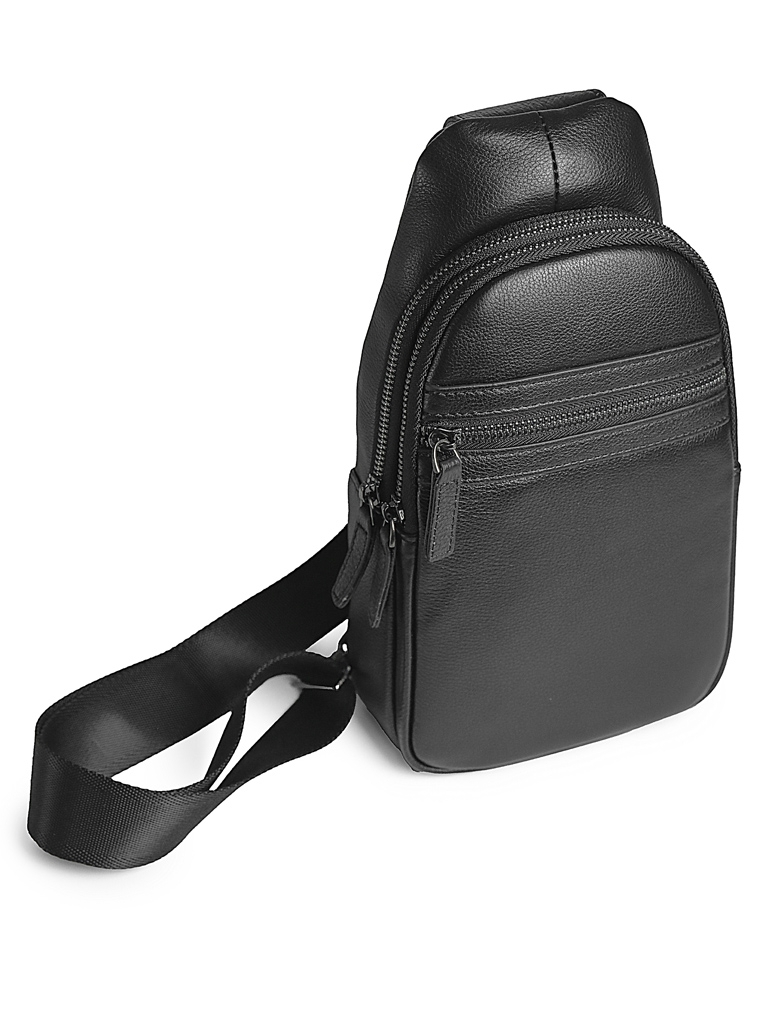 Geanta barbati crossbody piele naturala neagra Gallantry 9138