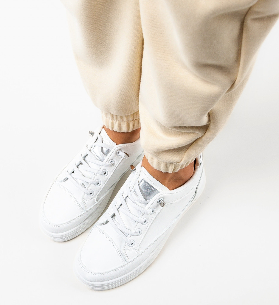 Sneakers Dama Crane Argintii | Stil Urban - imagine 3