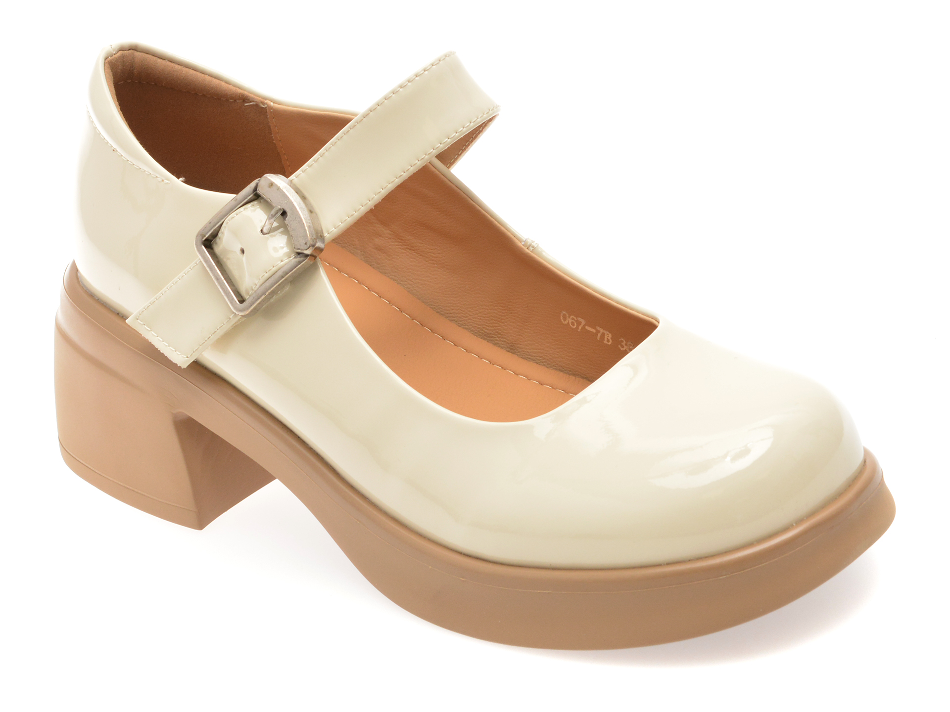 Pantofi Epica Bej din Piele Lăcuită - Eleganță și Confort