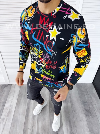 Bluză Bărbați Neagră Slim Fit | deHaine.ro