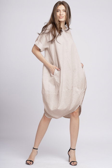 Rochie lalea bej, din in