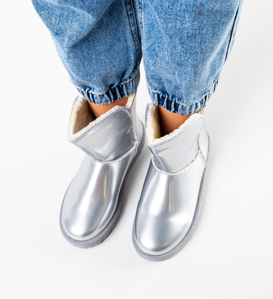 Cizme Tip Ug Elefba Argintii | Confort și Stil - imagine 2