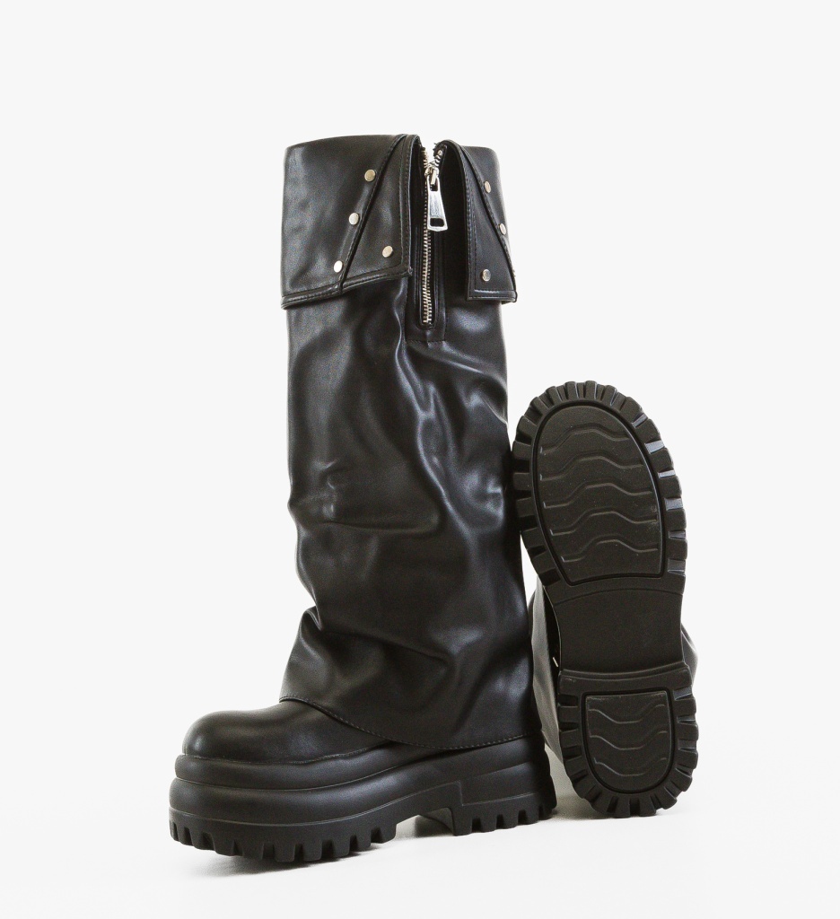 Cizme Dama Nasazia Negre Elegante | Depurtat - imagine 5