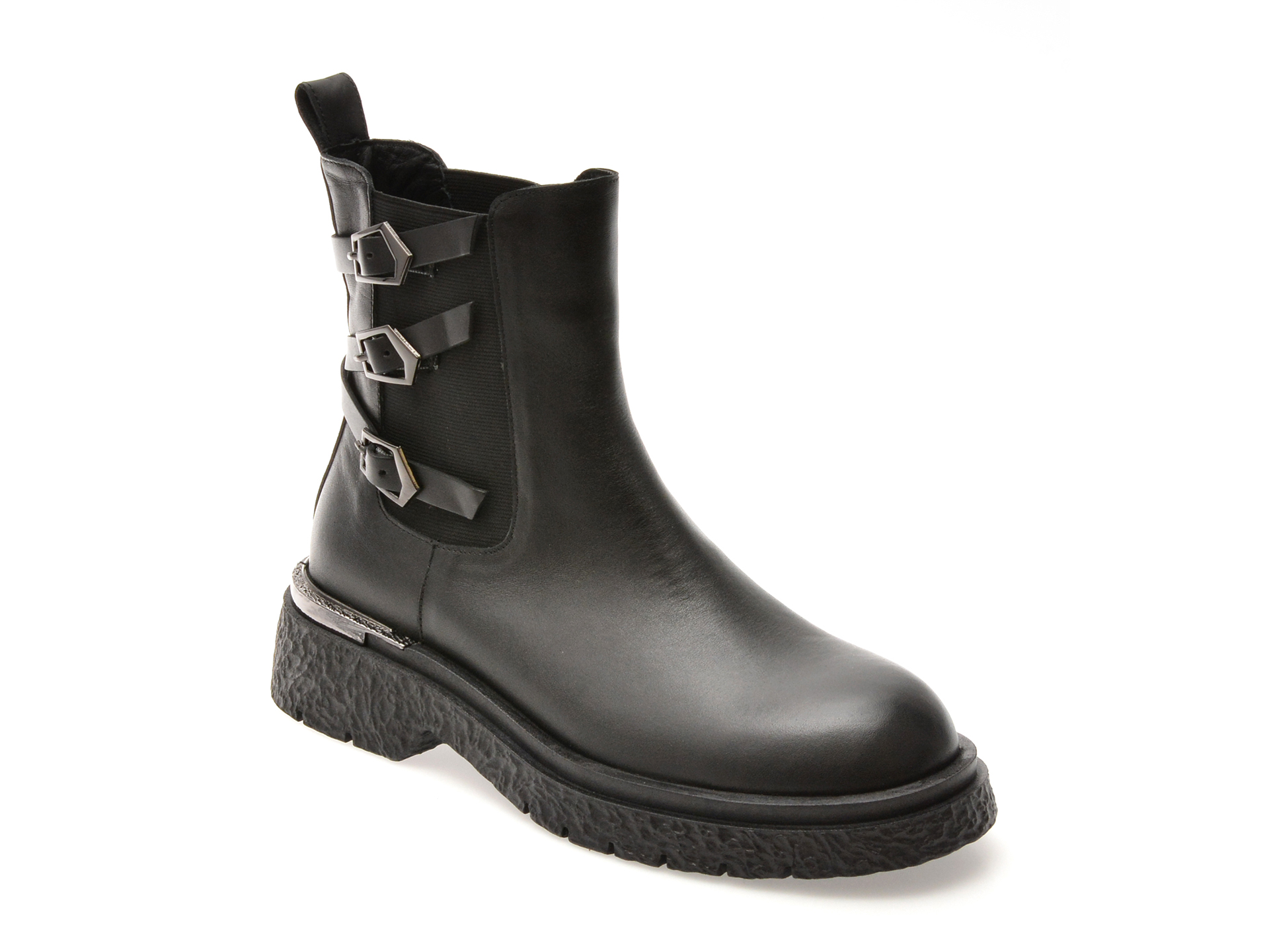 Epica Ghete Negre Piele Naturală - Eleganță și Confort