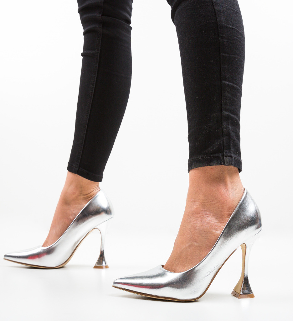 Pantofi Lena Argintii | Eleganță Absolută - imagine 2