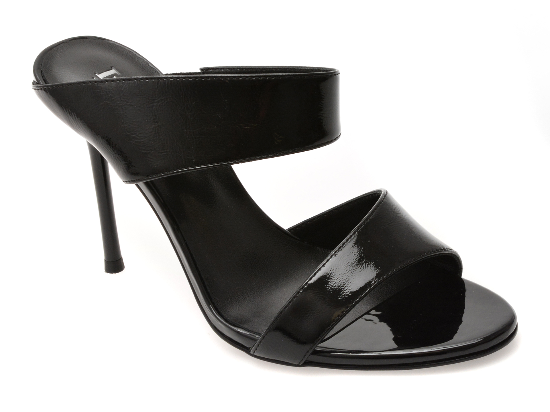 Papuci IMAGE Negri din Piele Lacuită | Eleganță și Confort