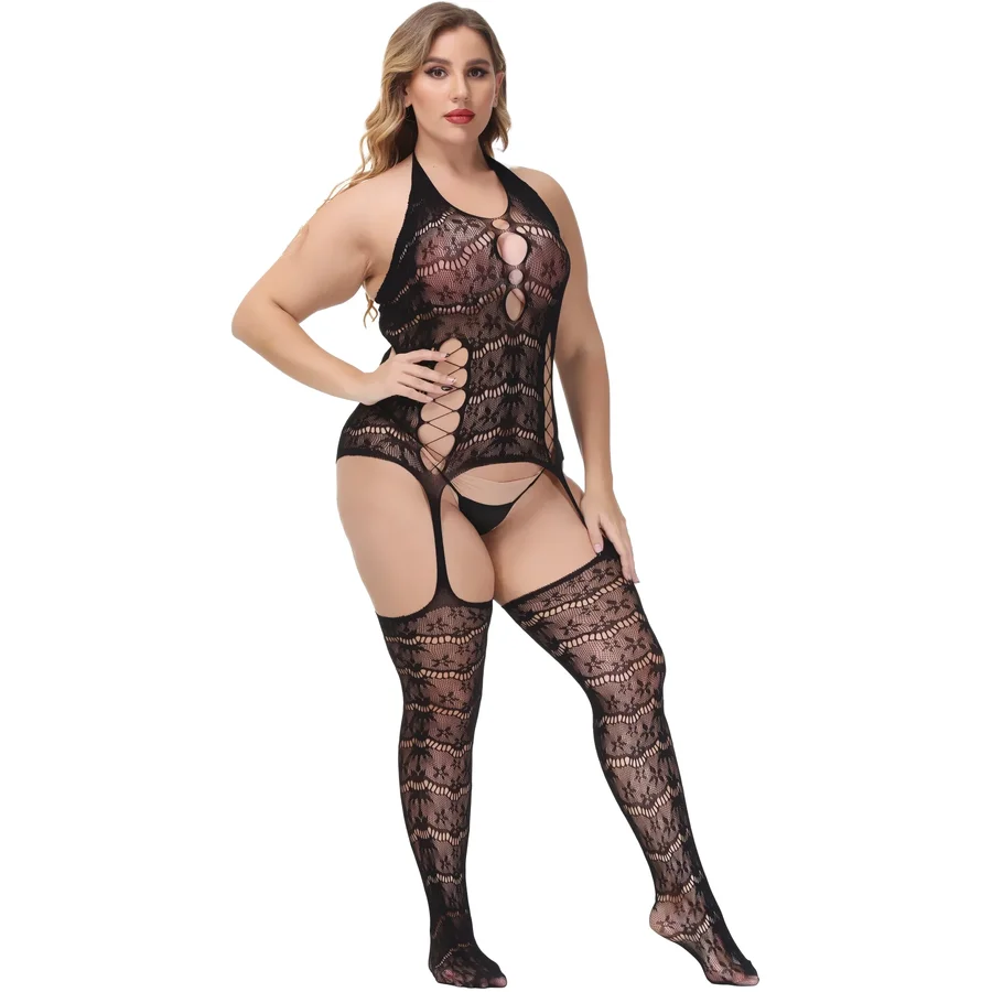 Body Stockings Pressio Bej, Elegant Plus Size