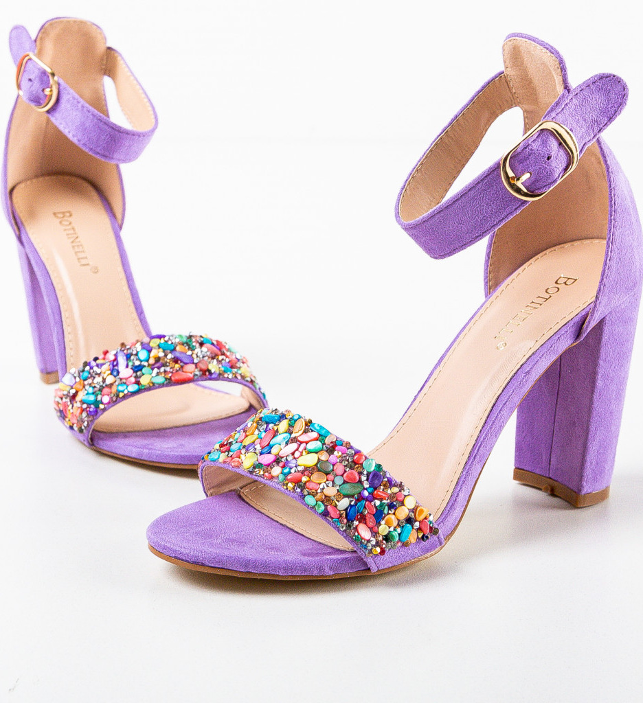 Sandale Marink Mov Elegante cu Toc - imagine 5