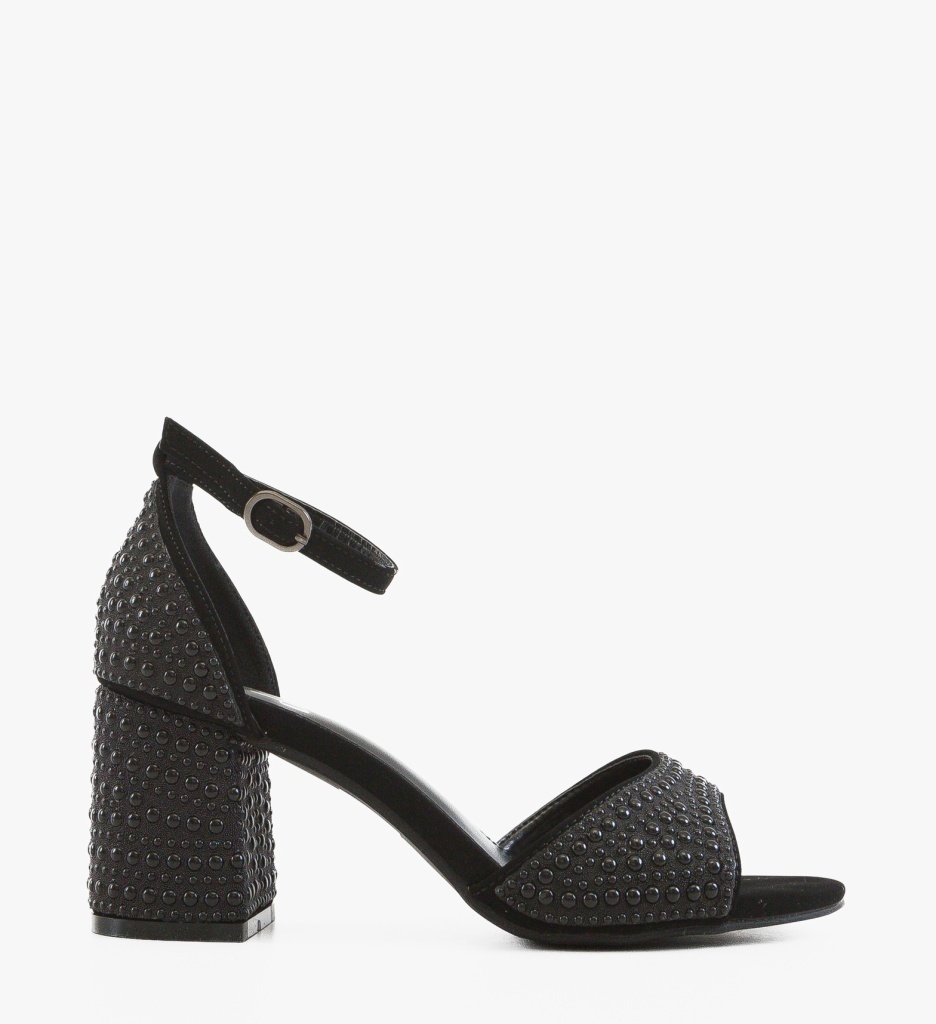 Sandale dama Chanelle Negre cu toc elegant - imagine 6