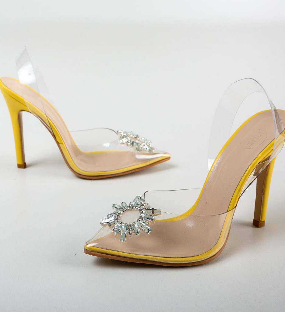 Pantofi Meltis Galbeni cu Toc - Eleganță Vibrantă - imagine 6