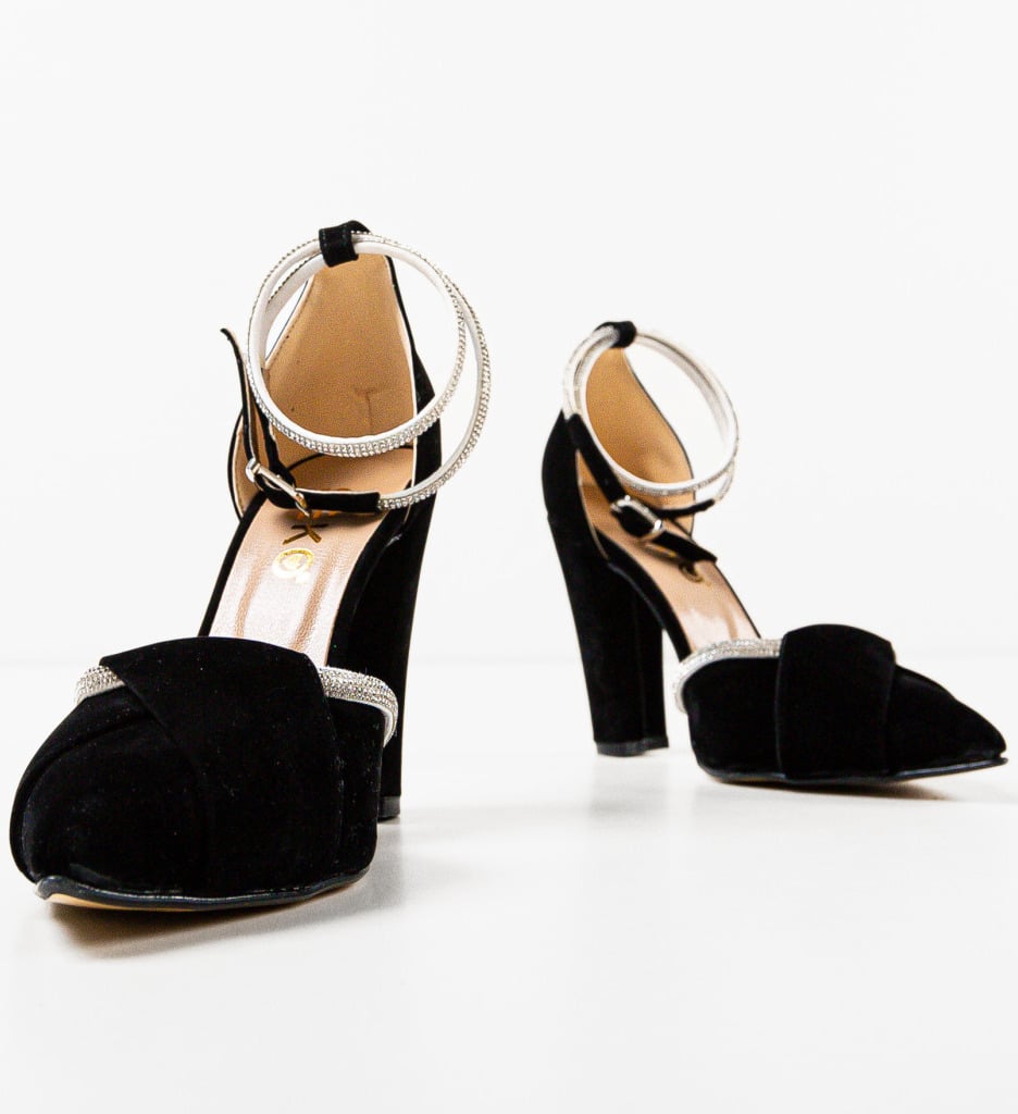 Pantofi dama Kennedy Negri cu Toc Eleganți - imagine 6