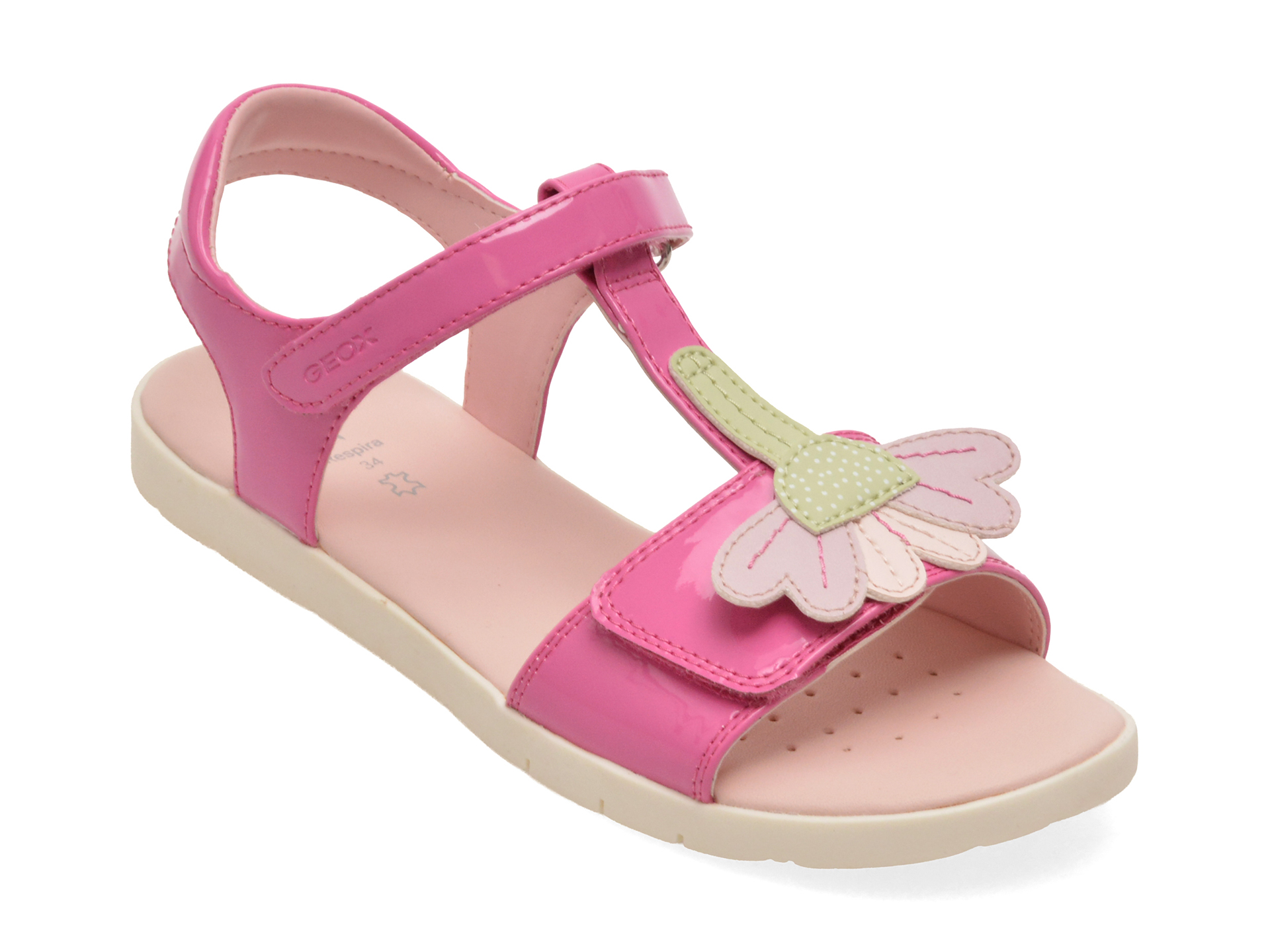Sandale GEOX Fucsia J65P1C, Piele Ecologică