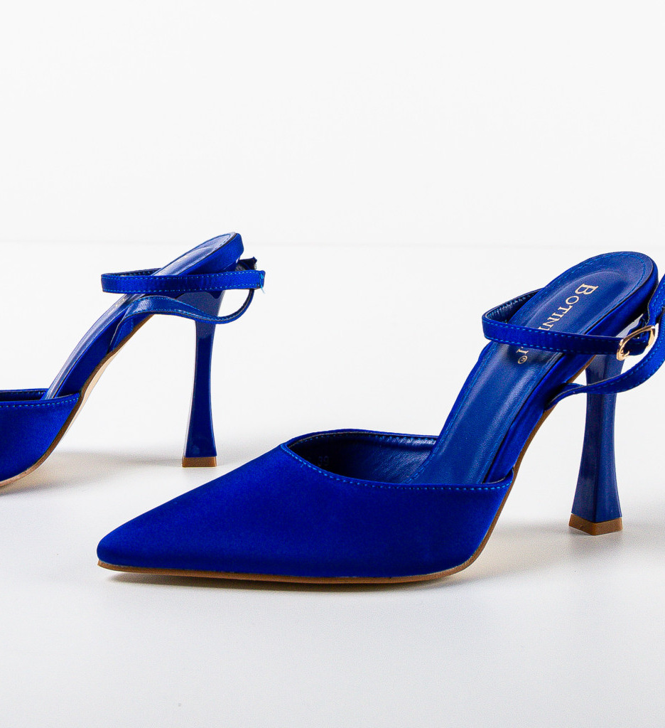 Pantofi cu toc Lizor Albastri - Eleganță și Stil - imagine 5