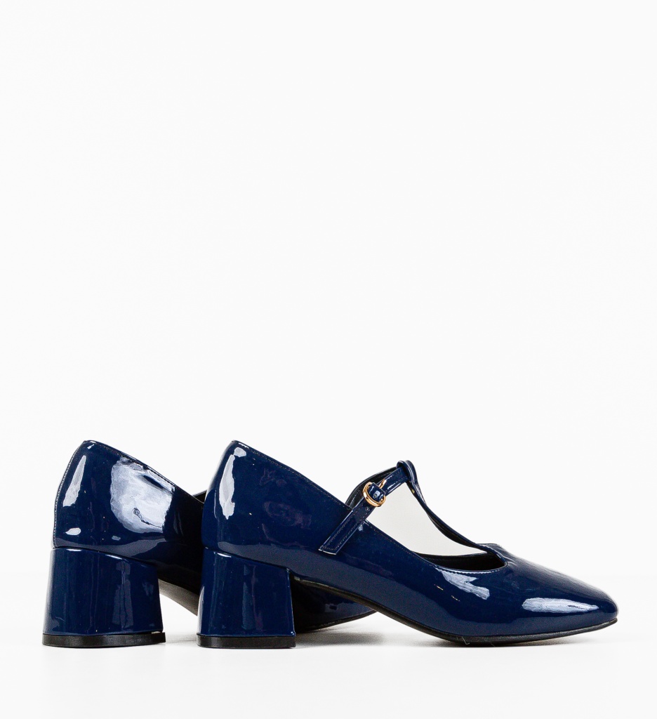 Pantofi Ketofa Albastre cu Toc Eleganți - imagine 2