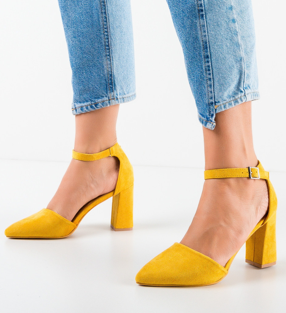 Pantofi Dama Galbeni | Toc Eleganți Dolan - imagine 2