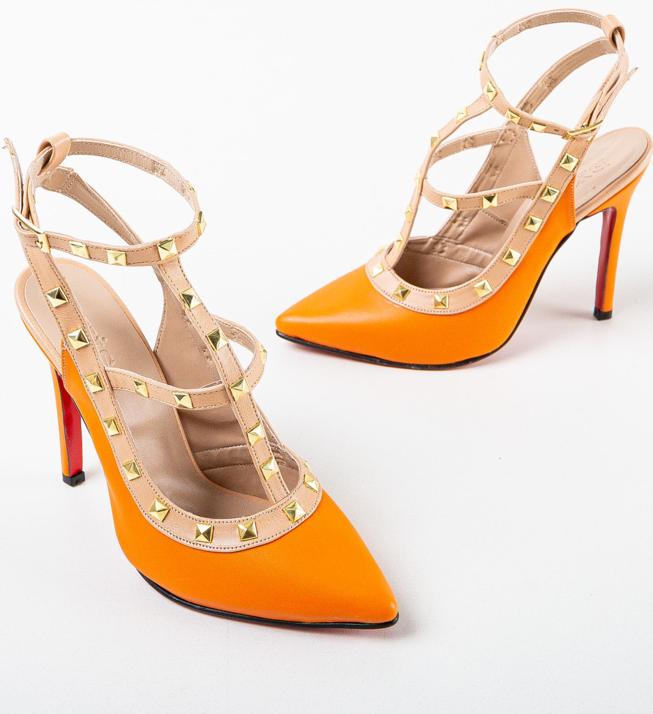 Pantofi dama Habile Portocalii - Eleganță și Stil - imagine 6