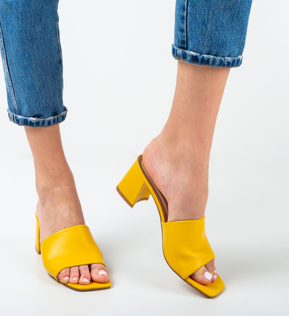 Saboti Galbeni Platforma | Stil si Confort - imagine 4