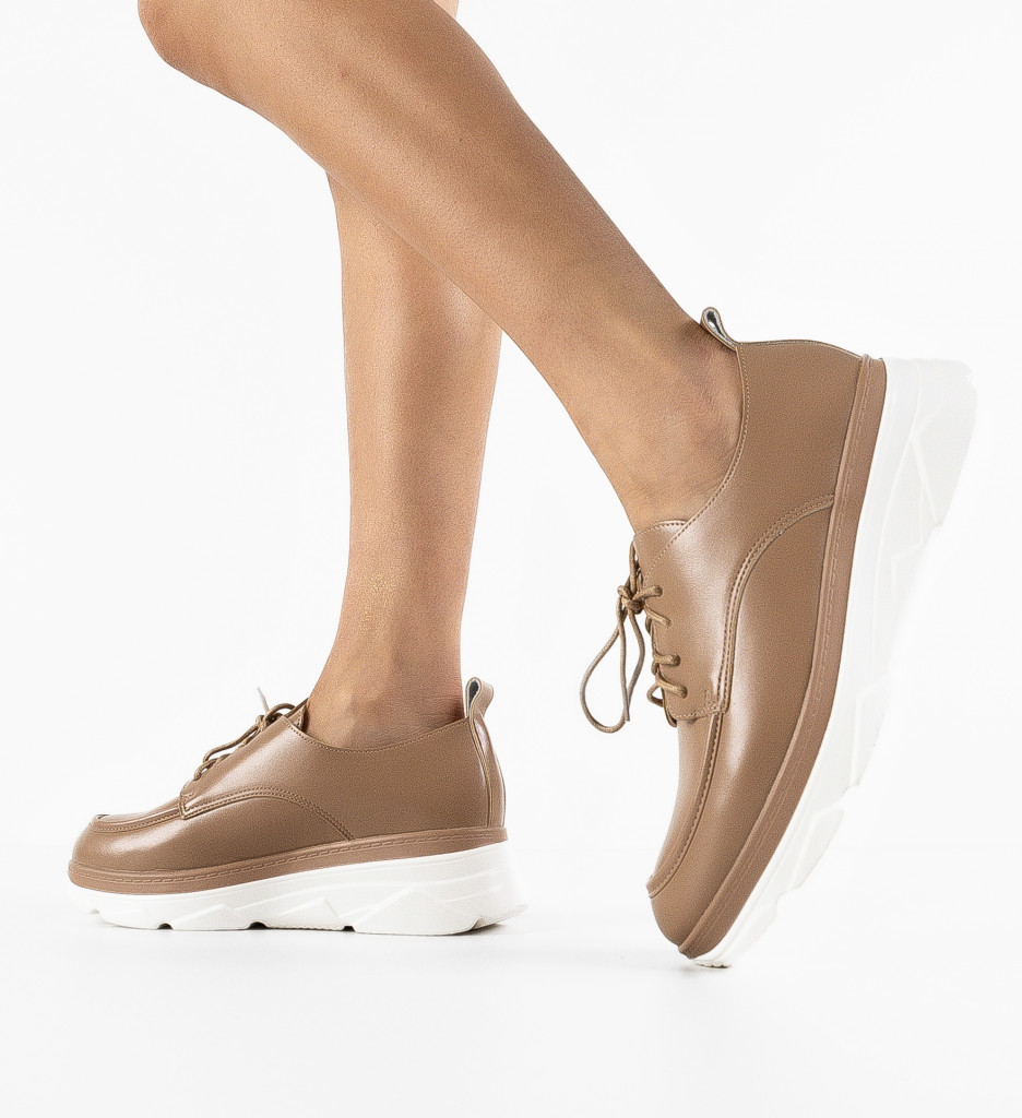 Pantofi Casual Dama Frelly Khaki | Stil & Confort - imagine 4