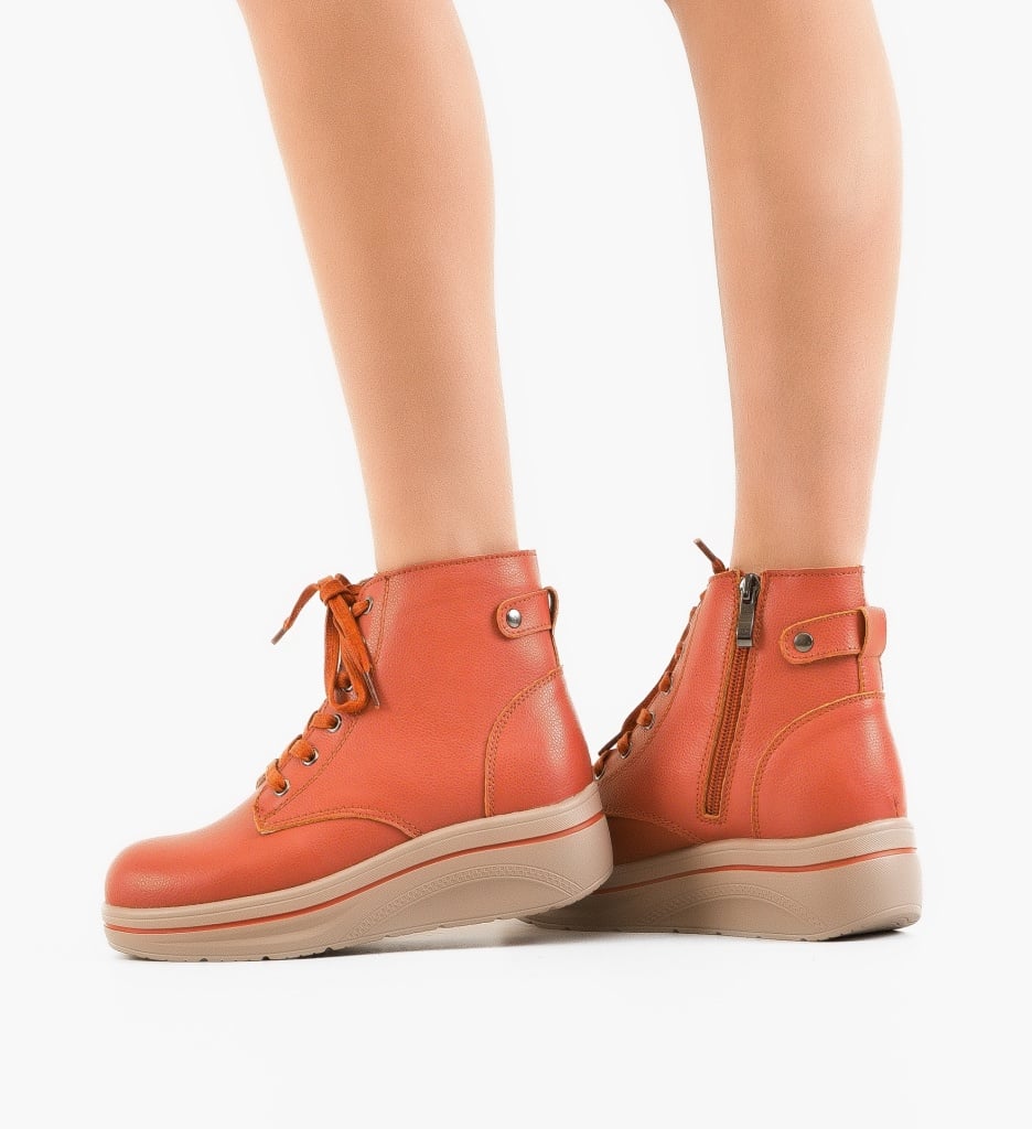 Pantofi Casual Lakiob Portocalii cu Design Unic - imagine 3