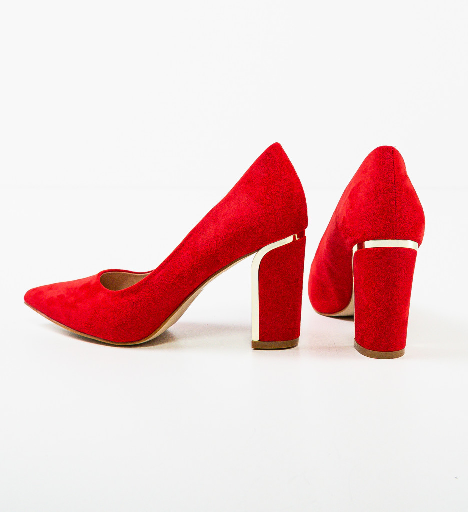 Pantofi Ayers Rosii cu Toc Eleganți