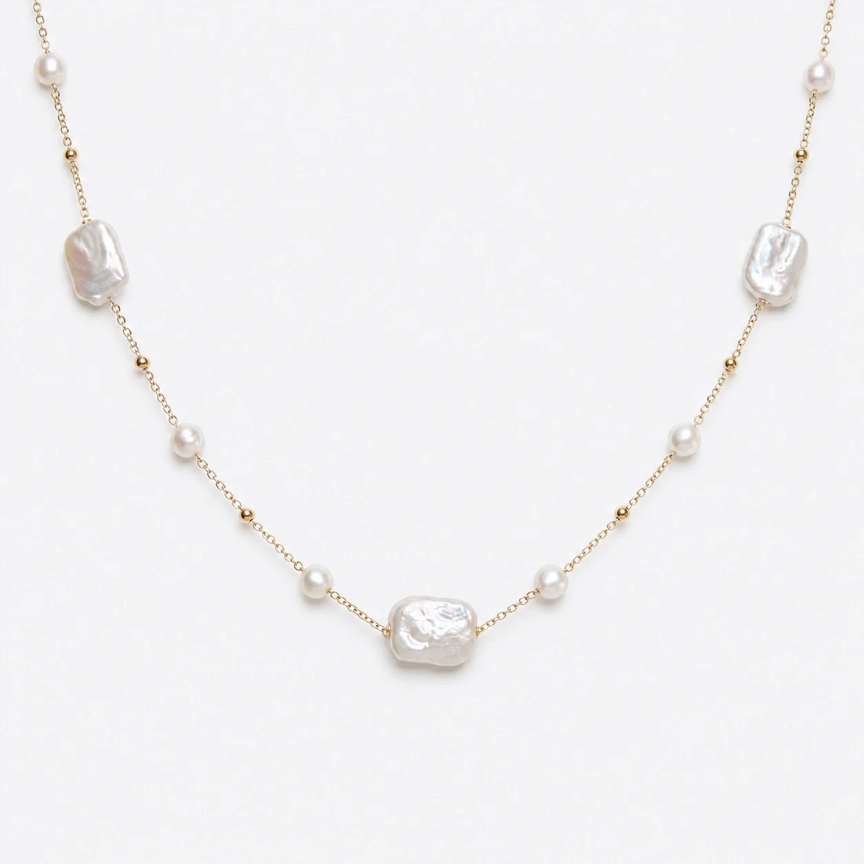 Colier dama elegant cu perle de cultura Baroque si perle fine