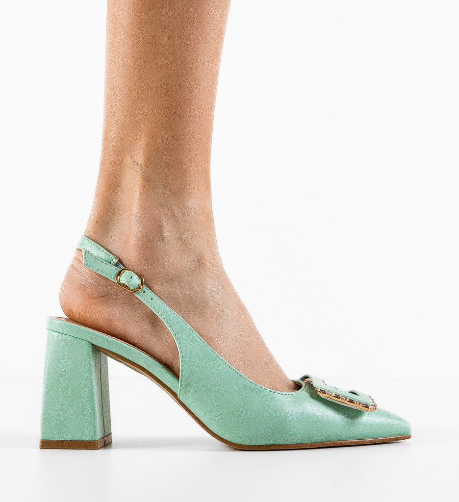 Pantofi Gentalya Verzi cu Toc - Eleganță - imagine 6