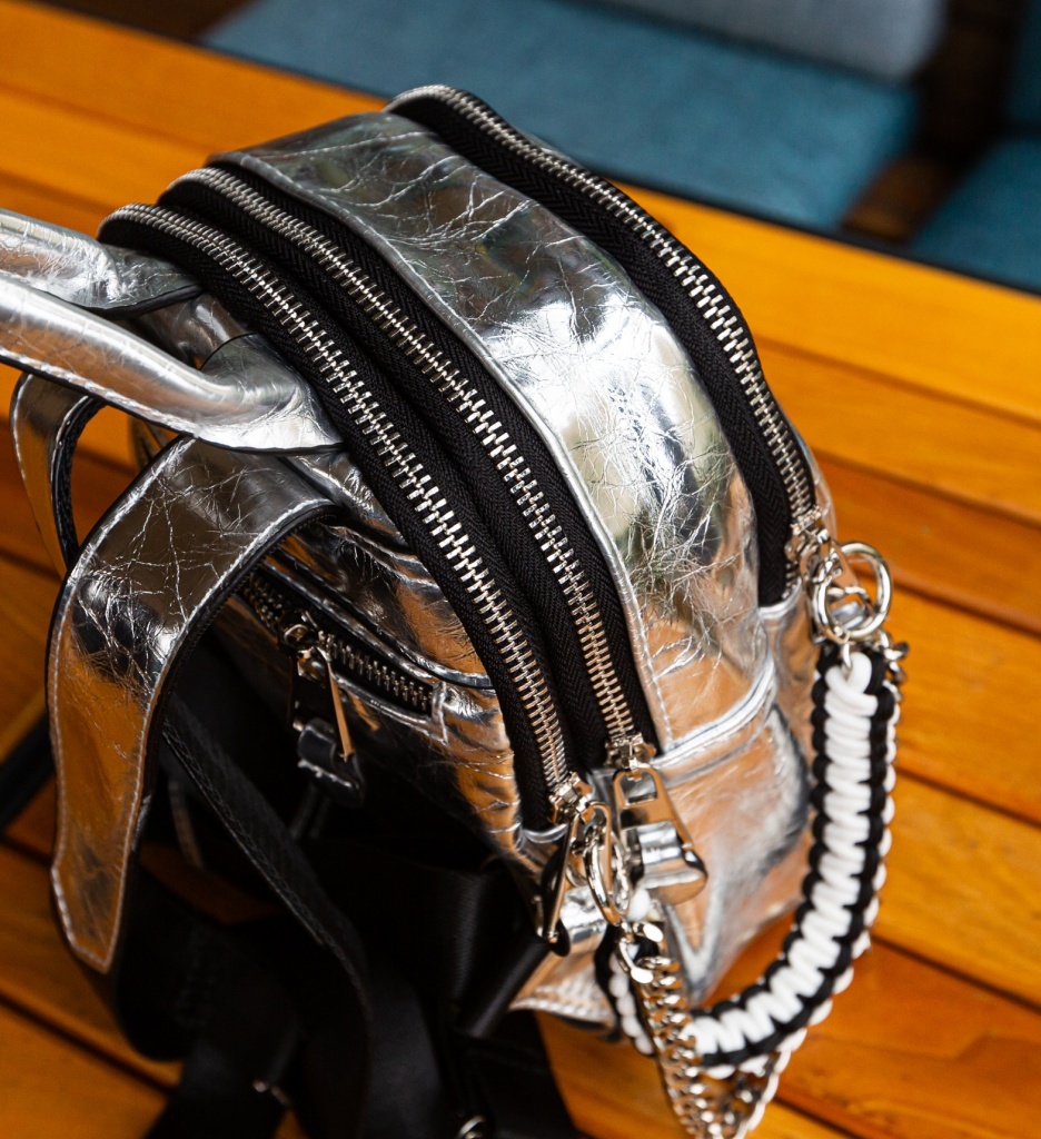 Rucsac Dama Merfa Argintiu Depurtat | Stil Modern - imagine 6