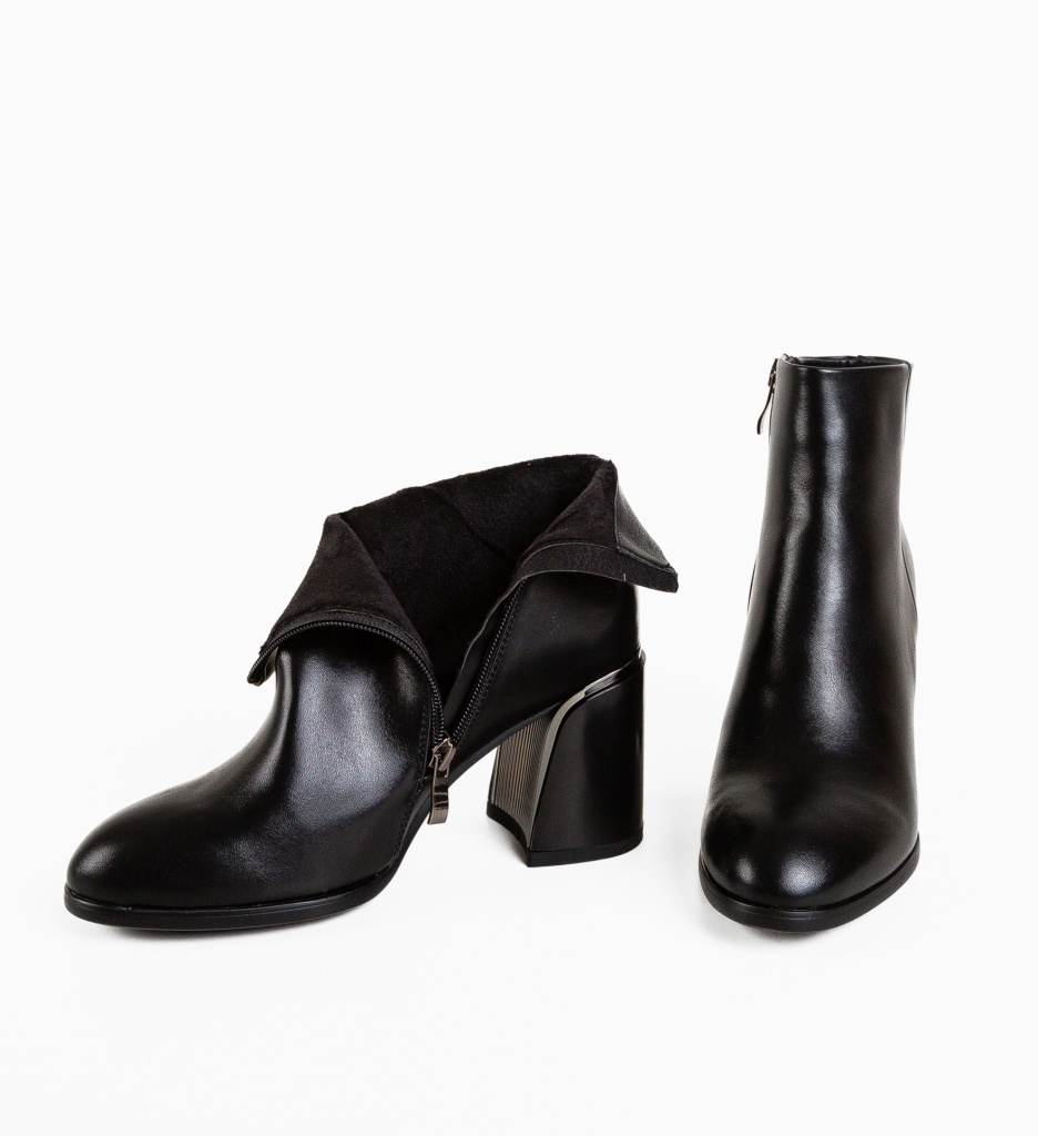 Botine Dama Fadana Negre - Eleganță și Stil - imagine 8