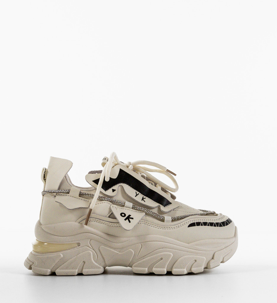 Sneakers Dama Bej Casual - Confort și Stil - imagine 4