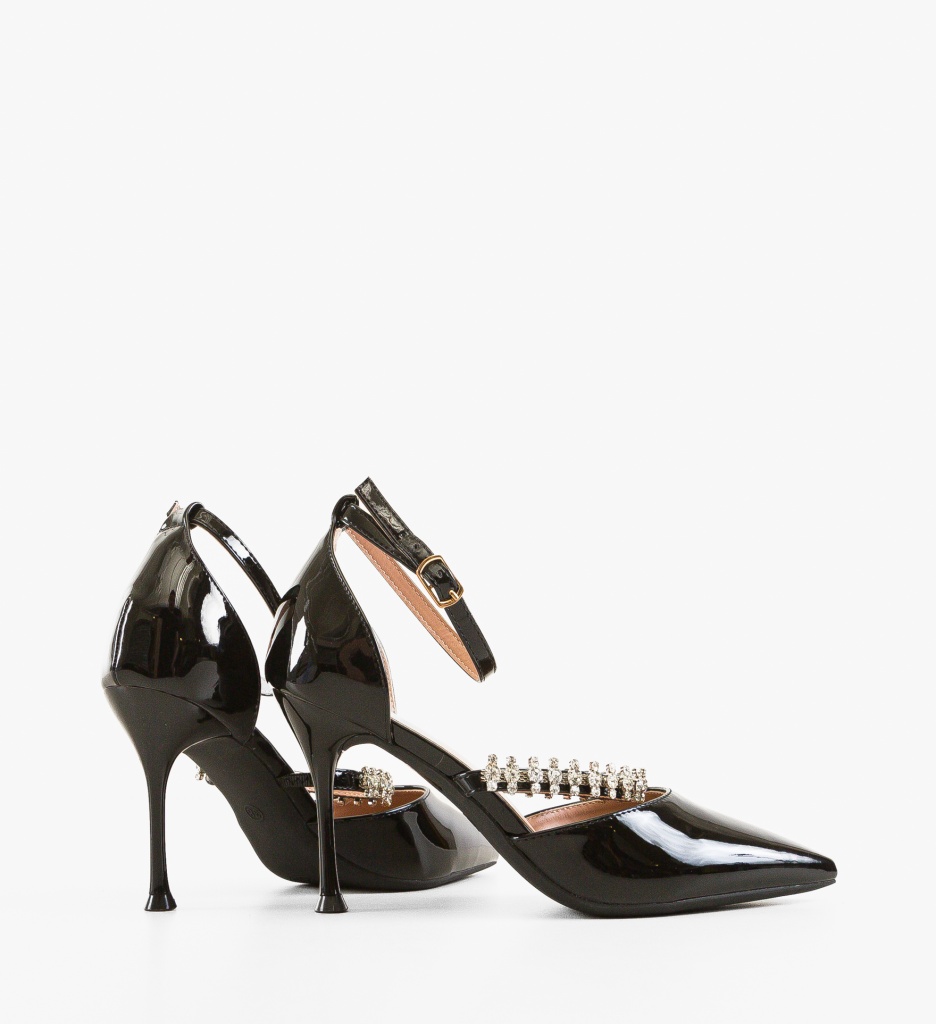 Pantofi Rhys Negri Eleganți cu Toc - imagine 3