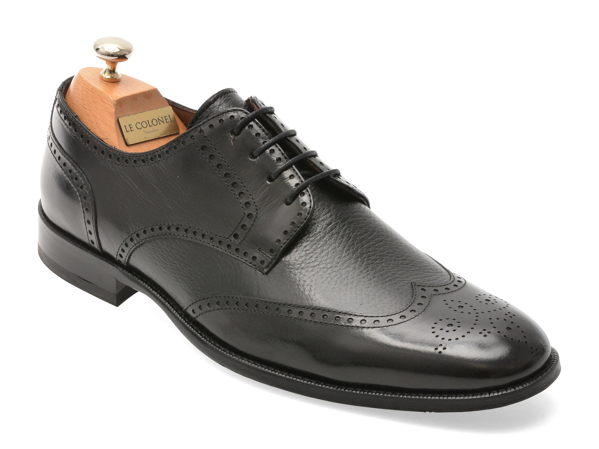 Pantofi LE COLONEL negri din piele naturală